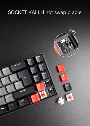 P Teclado Mecânico Sem Fio Rk Royal Kludge Rk71 2.4g