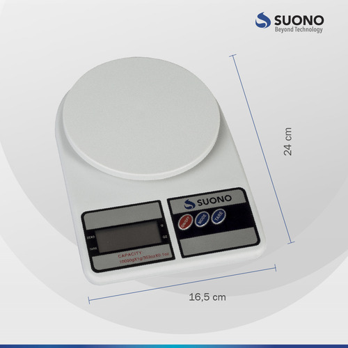 Imagen 7 de 9 de Balanza de cocina digital Electronic SF-400 pesa hasta 10kg blanca