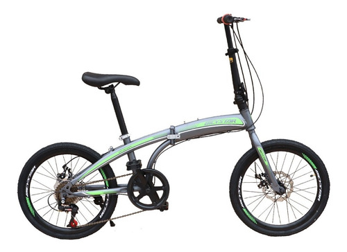 Bicicleta  Plegable Aro 20 ·  Color Gris Con Verde