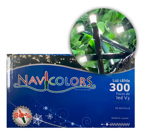 Serie Navideña 500 Led Luz Blanca De Destello 9 Mts 12 Pzas