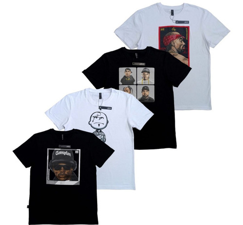 Lote De 4 Playeras Ares Hiphop Marihuana Swag Rosas Cráneos