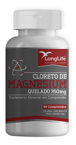 Cloreto De Magnésio Quelato 350mg 90 Comprimidos
