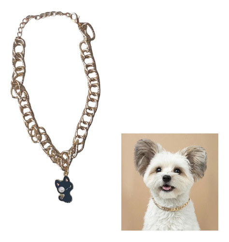Mini Collar Cadena Collar Bling De Perros Dorado Pequeño