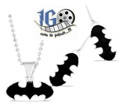 Dije + Aretes Set Batman O Batgirl Caballero De La Noche