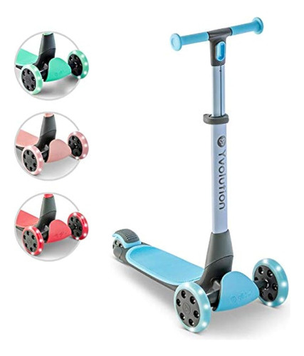 Yvolution Patinete Plegable De Tres Ruedas Para Niños, Azul