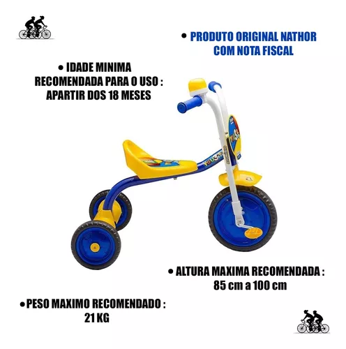 Triciclo Infantil Menino Menina Motinha Baby Nathor