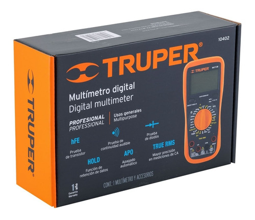 Multímetro Digital Profesional Rms Verdadero Mut-39 - Truper