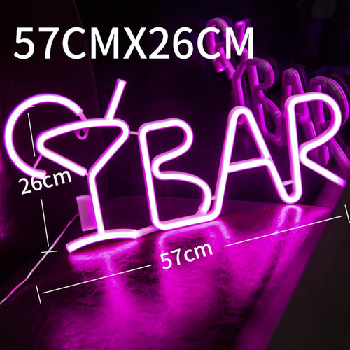 Areyourshop Bar Luz Señal Neon Led Jugo Letra Lampara Tubo