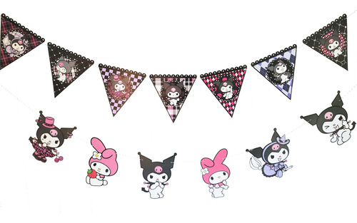 Kuromi My Melody Set X 2 Guirnaldas Cumpleanos