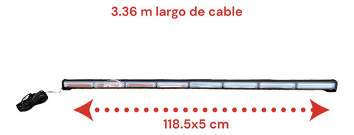 Barra Torreta Led 8 Módulos Estrobo Patrulla 12 Funciones