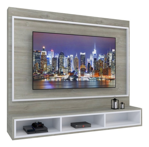 Panel Para Lcd/led Rack Mueble Living Texturado Touch H/55 Color Beige