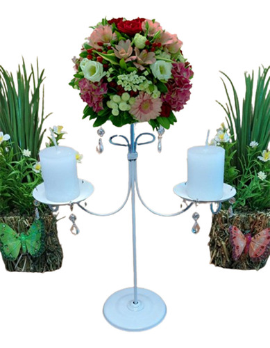 15 Unidades De Porta Vela Candelabro Con Cairel - Evento