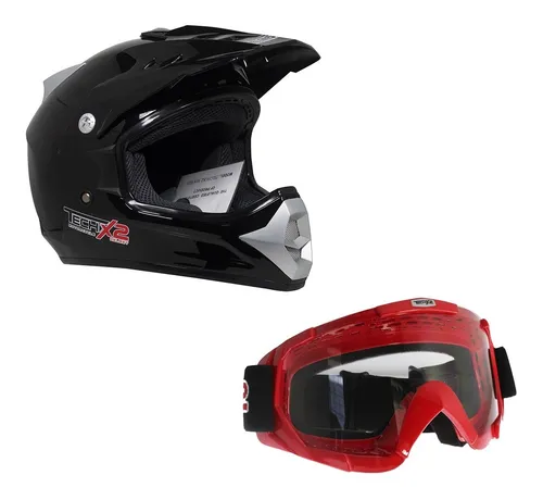 Casco Techx2 Mx623 Cross Infantil Negro Mate Talla M Moteros