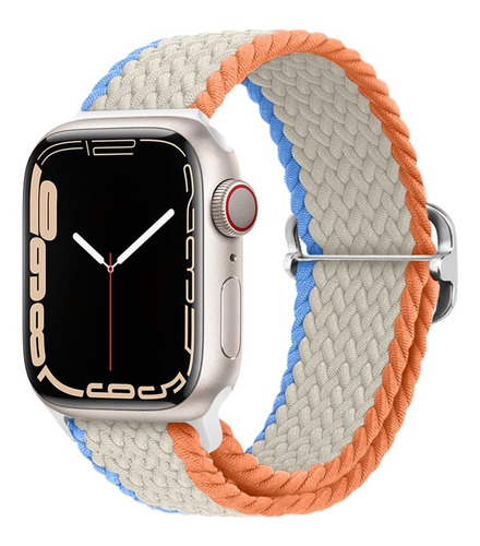 Correas Elásticas Solo Apple Watch De 42mm A 49mm Beige Bl.