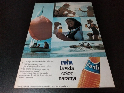 (pb254) Publicidad Clipping Gaseosa Fanta Naranja * 1974