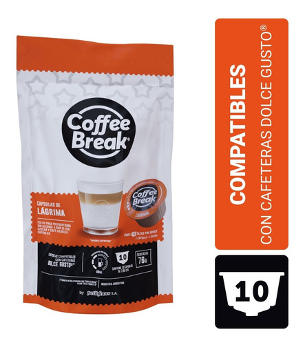 Capsulas Coffee Break Comp Dolce Gusto X10 U Lagrima