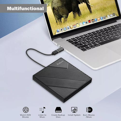 Rodzon Cd Exterter Cd Drive Tipo C Usb 3.0 Cd Portable Dvd +