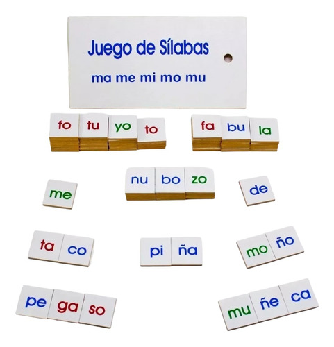 Juego De Sílabas Simples De Madera - Material Didáctico 