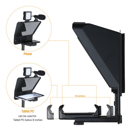 Teleprompter Para Cámara Réflex Digital Andoer A10 Portátil