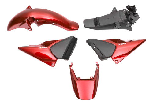 Kit Plasticos Completo Honda Cb1 Rojo Mtc