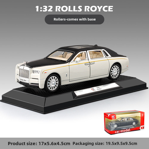 Rolls-royce De Car To 1/32 Phantom Blanco Y Negro, Escala 1: