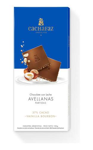 Chocolate 37% Cacao Con Leche Y Avellanas Cachafaz 100 G
