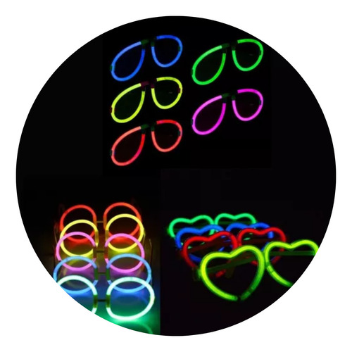 Combo Anteojos Luminosos X 40 Neon Lentes Fluo Cotillon