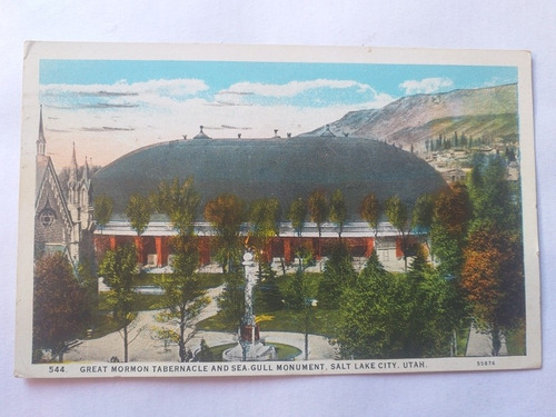 Usa Postal Utah Salto Lake City Great Mormon Tabernacle 1928