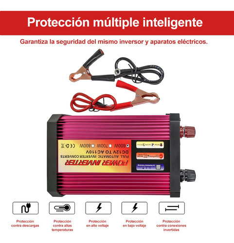 Inversor De Voltaje De 600w Para Auto Usb El-inv600w