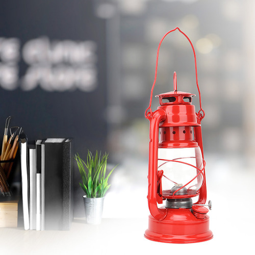 Farol Retro Rojo De Queroseno, Hierro, Estilo Vintage, Para