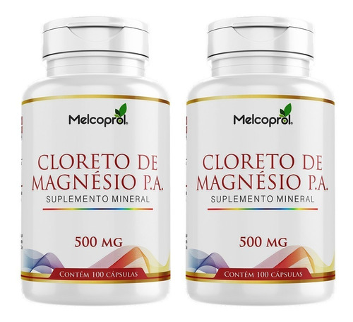 Cloreto De Magnésio P.a. - 2x 100 Cápsulas - Melcoprol