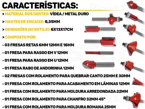 Jogo Fresas Para Madeira Worker em oferta!