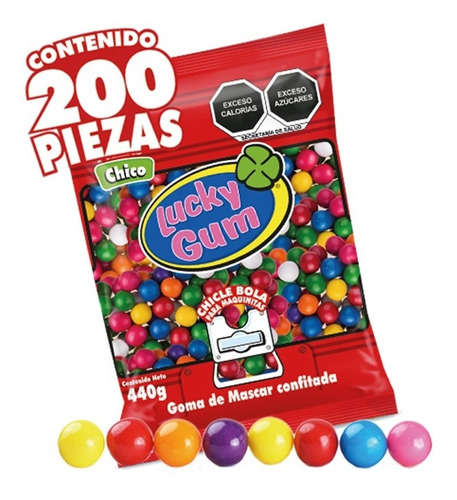 Chicle Bola Lucky Gum Chico 200 Pzas 440 Gr