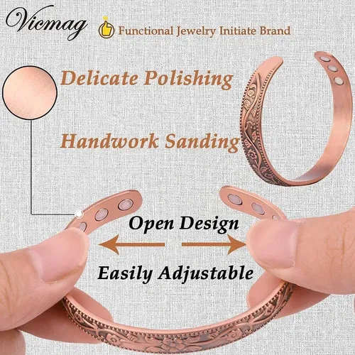 2 Pulsera Magnética Cobre Para Aliviar El Dolor La Artritis