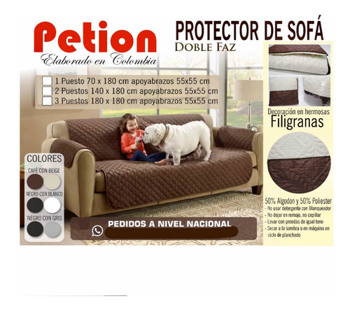 Protector Sofá Forro 2 Puestos Negro/gris Más Grueso+envio
