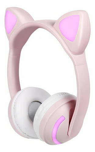Fone De Ouvido Bluetooth Gatinho Exbom - Rosa Claro