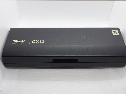 Gaita Cromática Hohner Cx12 Black - Em Si Bemol Bb Si Preto