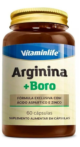 Arginina 500mg + Boro 60 Cápsulas - Vitaminlife Sabor Sem sabor