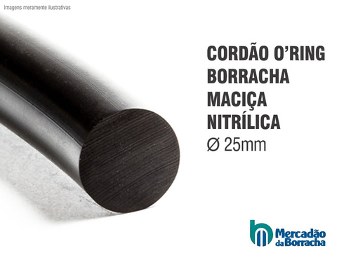 Cordão Borracha Nitrílica Para Oring 25mm - 2m