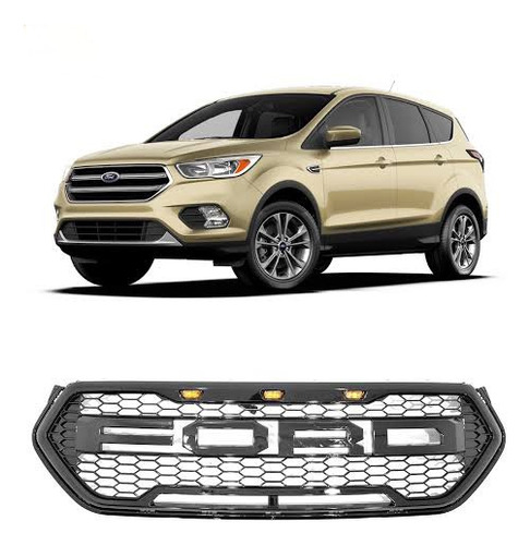 Parrilla Tipo Raptor Ford Escape 2017 2018 2019 Leds Ámbar