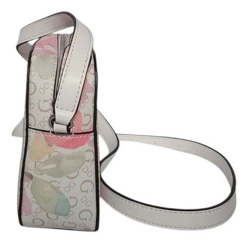 Crossbody Guess Diseño Floreado Para Mujer Nuevo Y Original Blanco Floreado Níquel Blanco
