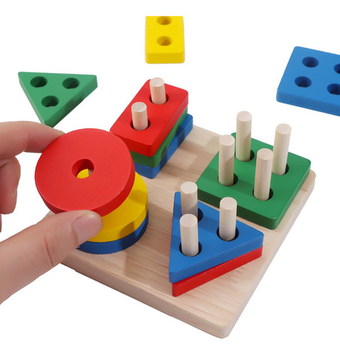 Juego Encastre En Madera Didáctico Para Bebés Niños