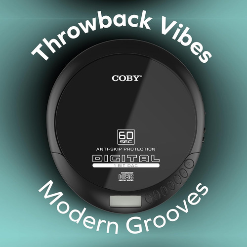 Reproductor Cd Coby Cd-191-blk, Portátil, Lcd, Recargable