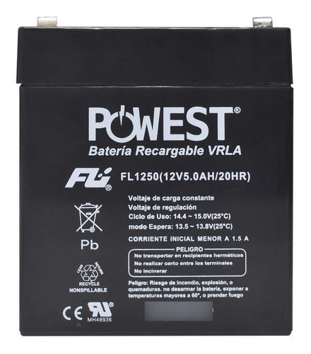 Bateria Sellada 12v 5ah Powest Fl1250