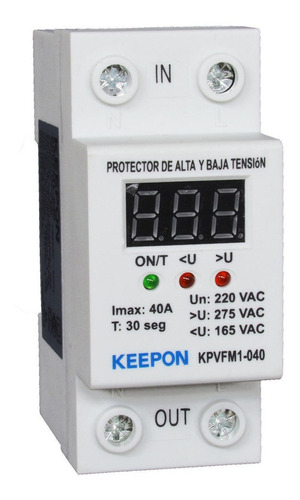 Protector De Tension 40a Monofasico Digital Volt Keepon