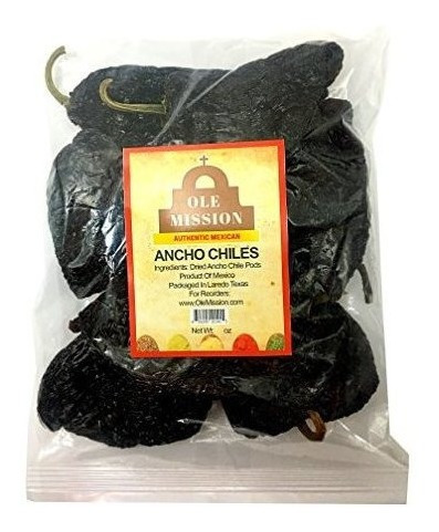 Ancho Chiles Pimientos Secos 4 Oz, Ideal Para Salsa, Chili,