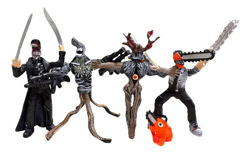 Set Figuras Chainsawman Vs Katanaman Articulados 5 Pz Terror