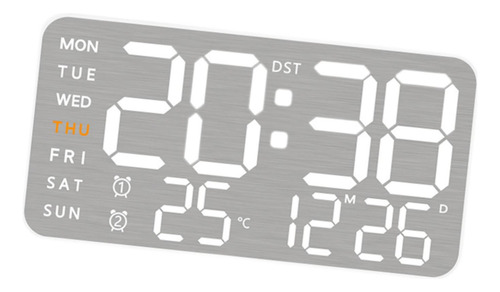 Reloj De Pared Digital Reloj Despertador Led, Concha Blanca