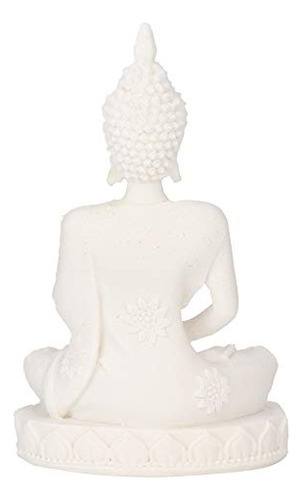 Estatua De Buda Meditación Tallado Decoración Hogar Blanco