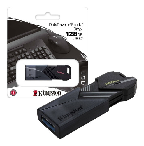 Usb Kingston 128gb Retractil Onyx